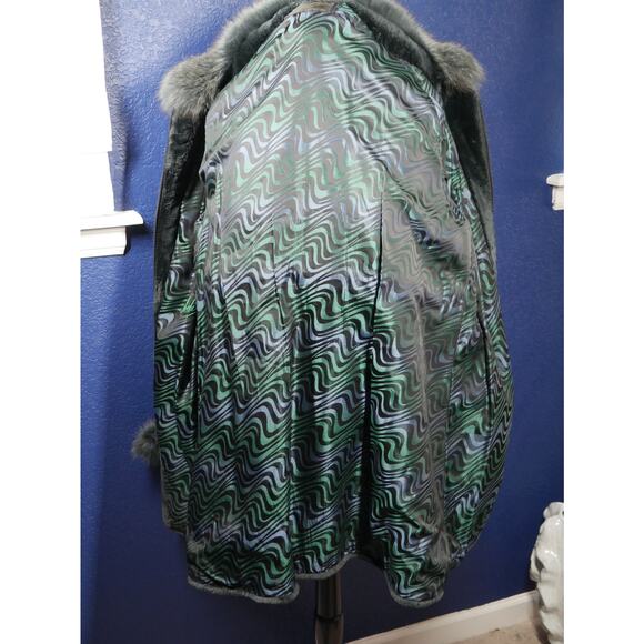 Gorgeous Green Sheared Beaver & Fox Fur Coat Jacket - Picture 7 of 7